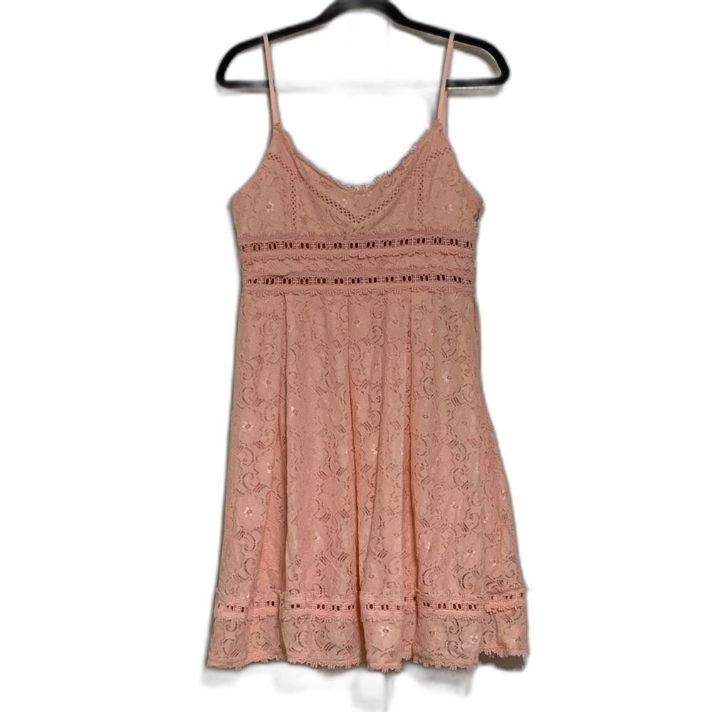 NSR Pink Lace Spaghetti Strap Summer Dress Large #538